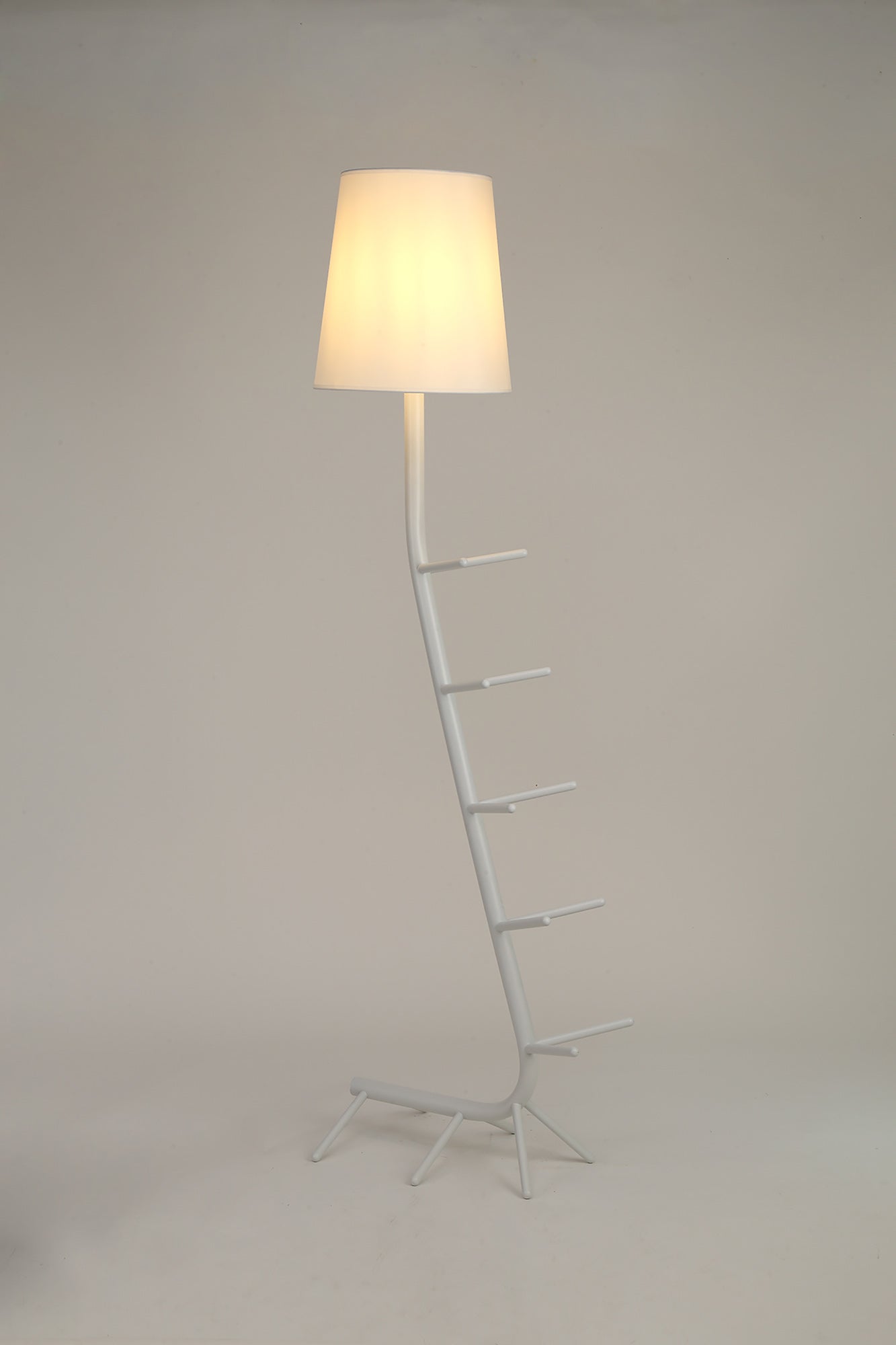 Centipede Floor Lamp With Shade, 1 x E27, White by Mantra