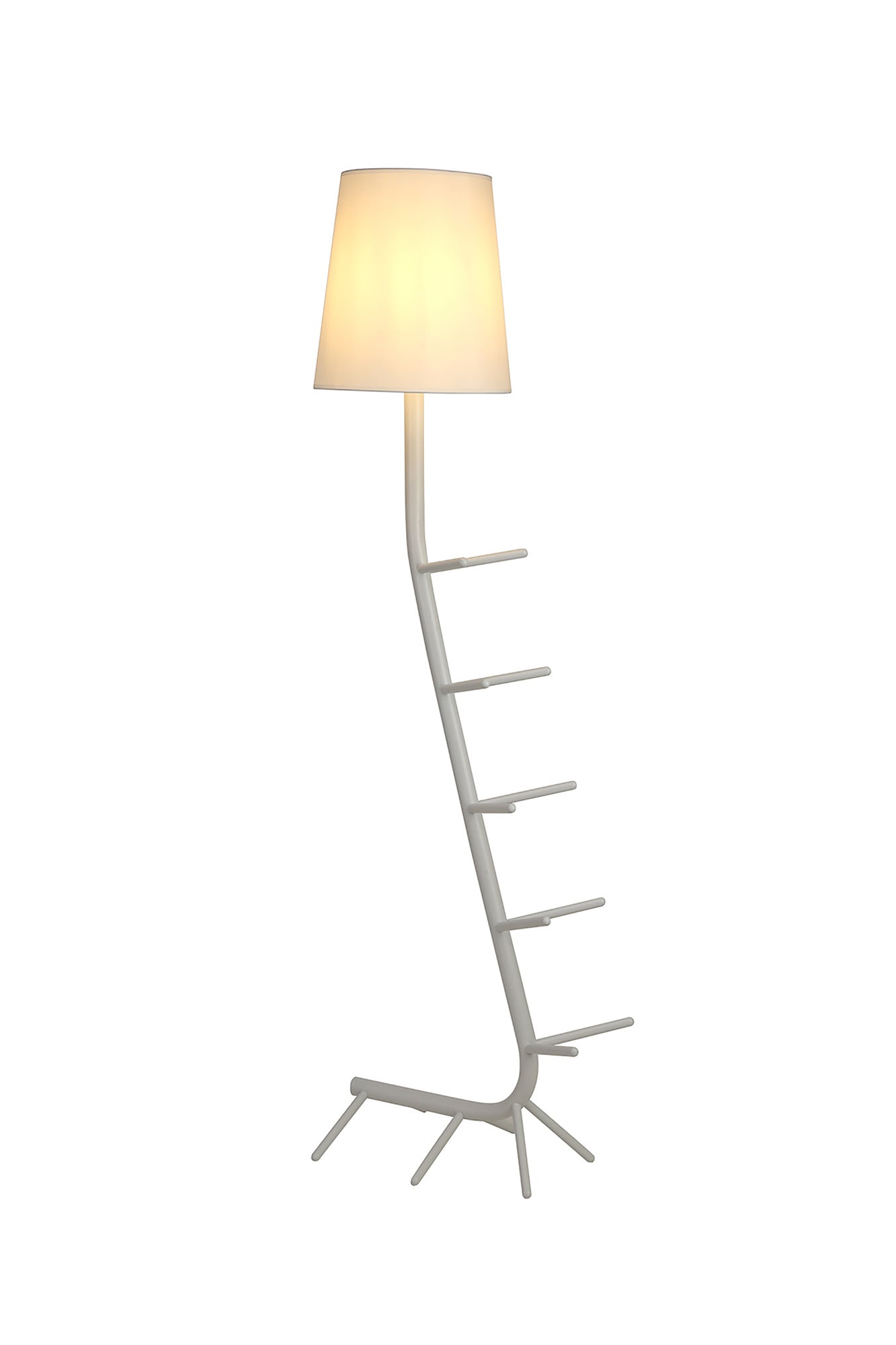 Centipede Floor Lamp With Shade, 1 x E27, White by Mantra