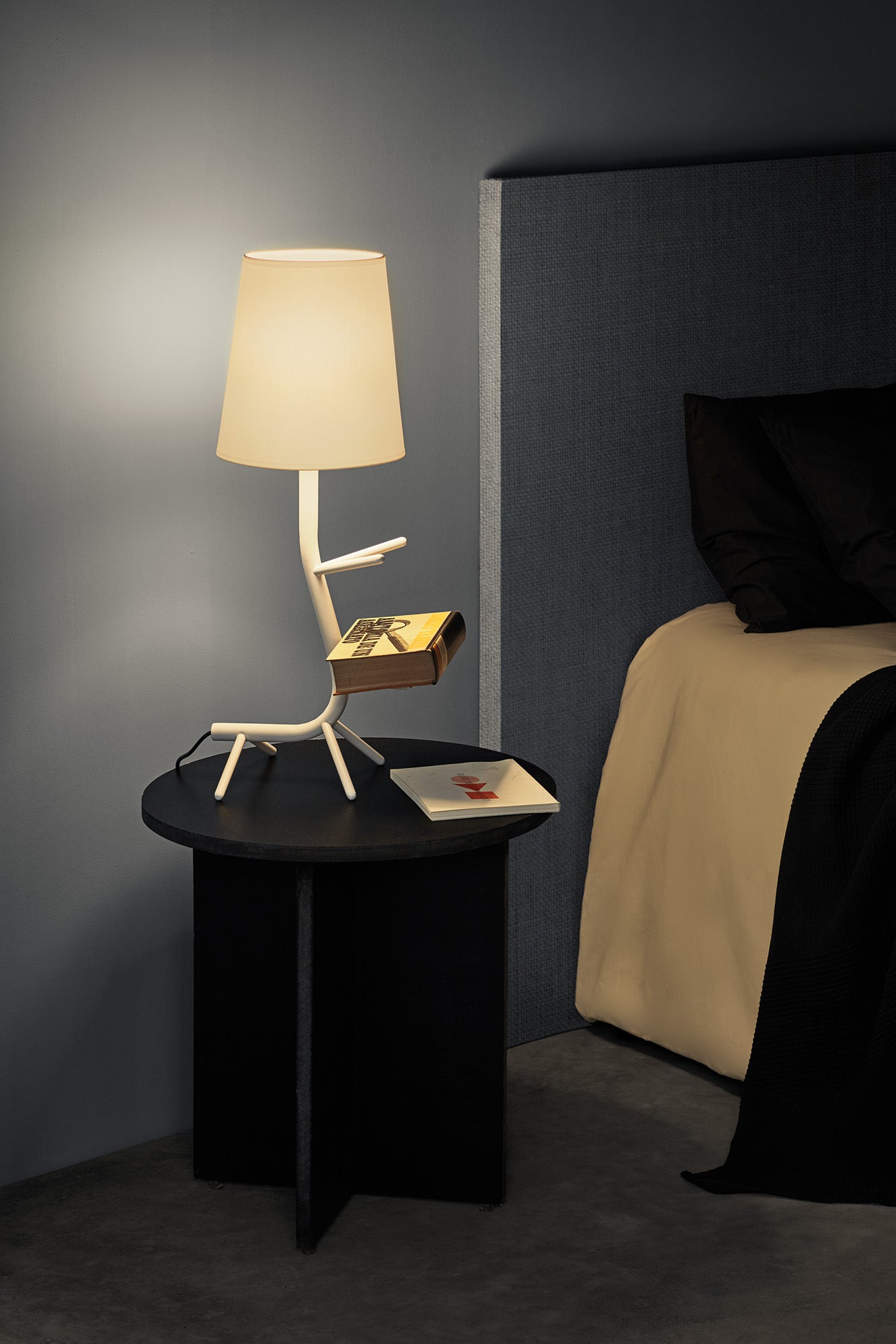 Centipede Table Lamp With Shade, 1 x E27, White by Mantra