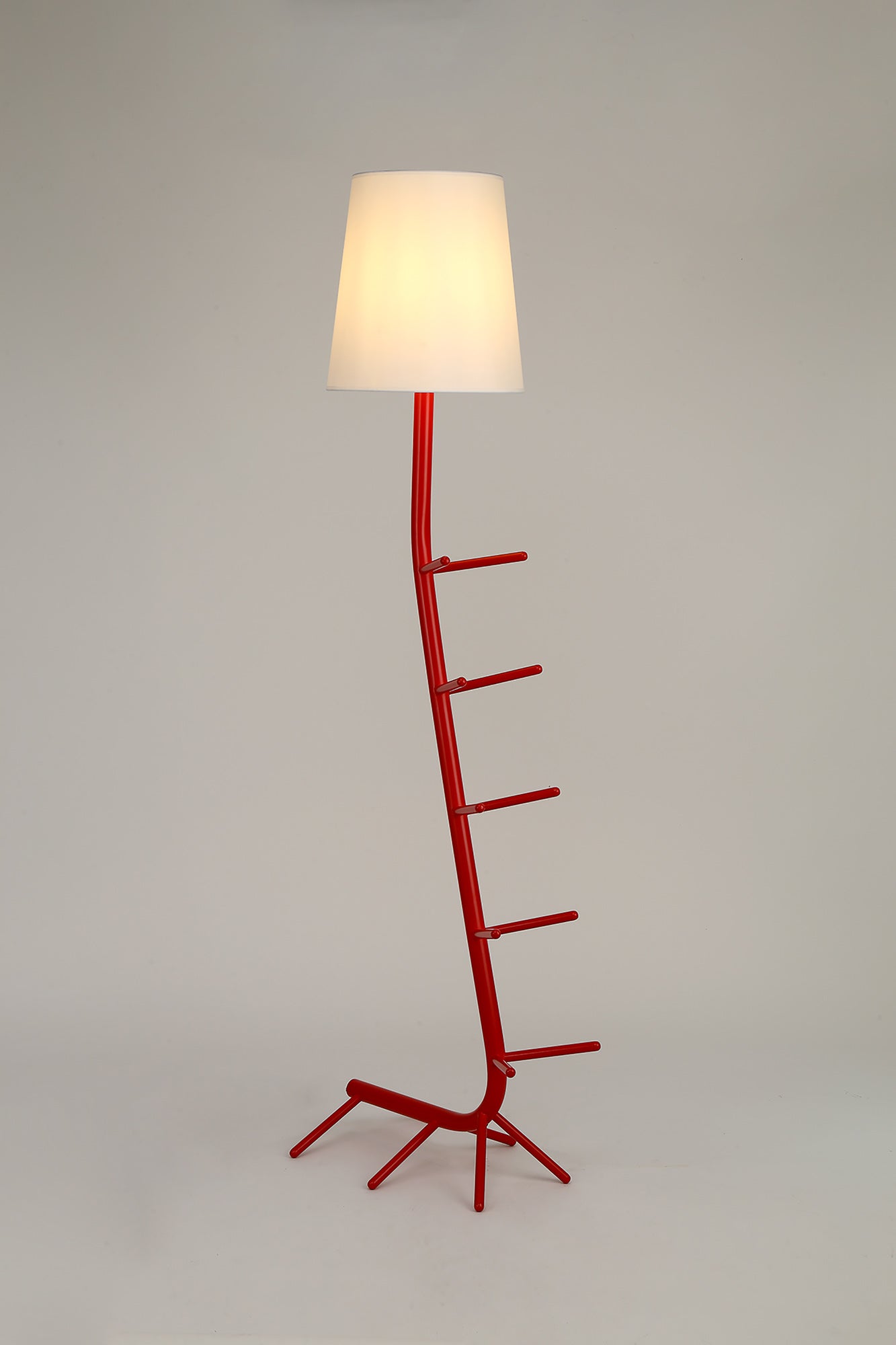 Centipede Floor Lamp With Shade, 1 x E27, Red / White by Mantra