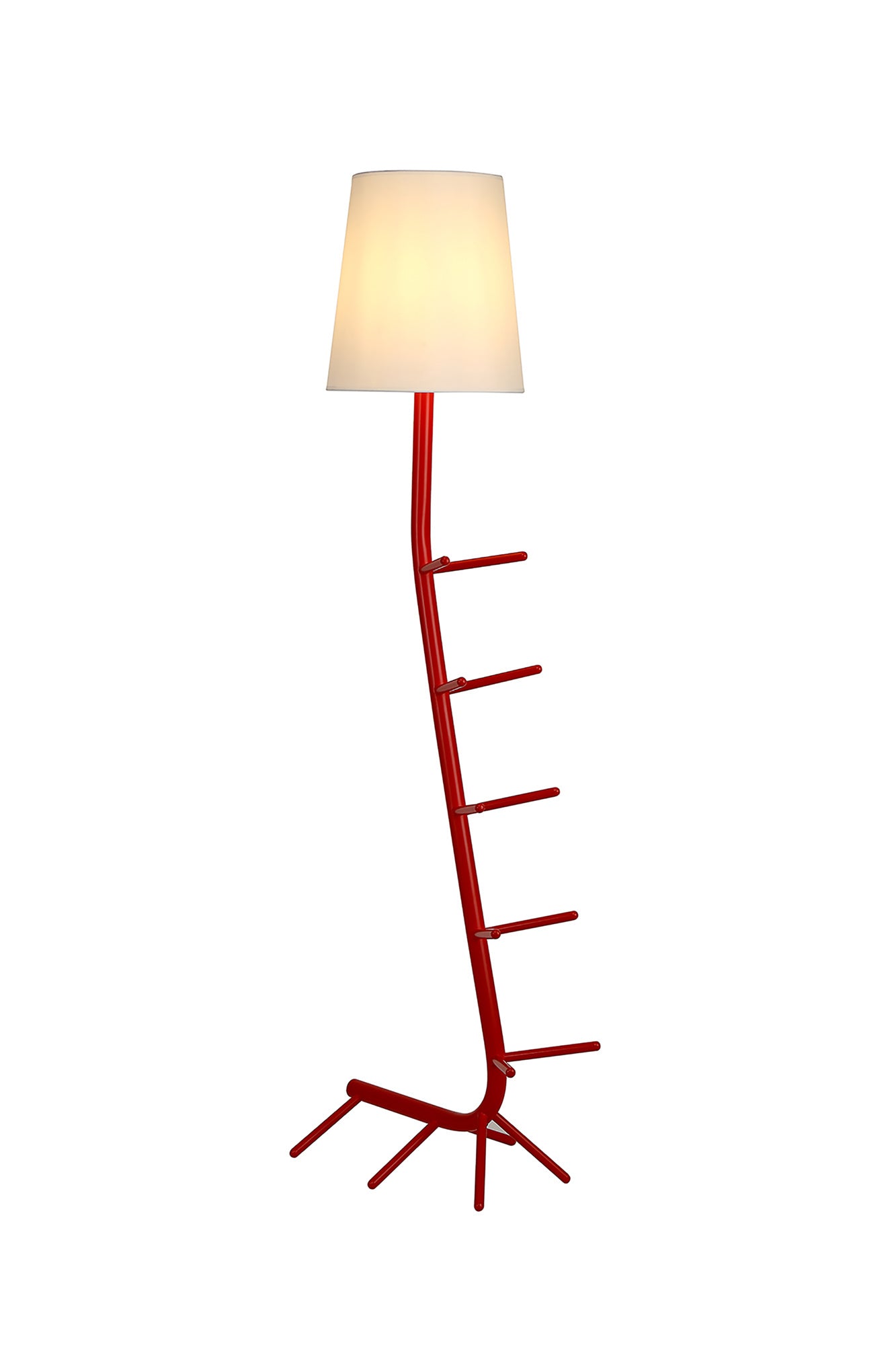 Centipede Floor Lamp With Shade, 1 x E27, Red / White by Mantra