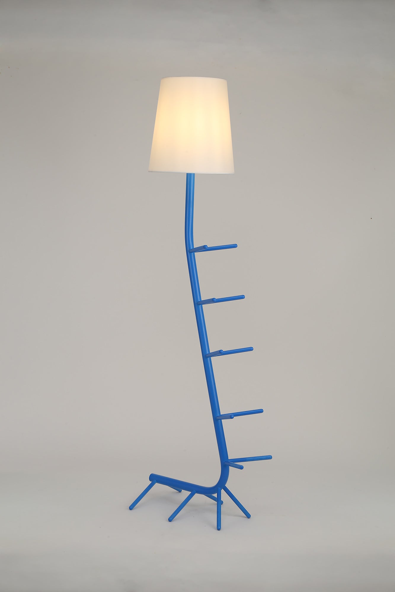 Centipede Floor Lamp With Shade, 1 x E27, Blue / White by Mantra