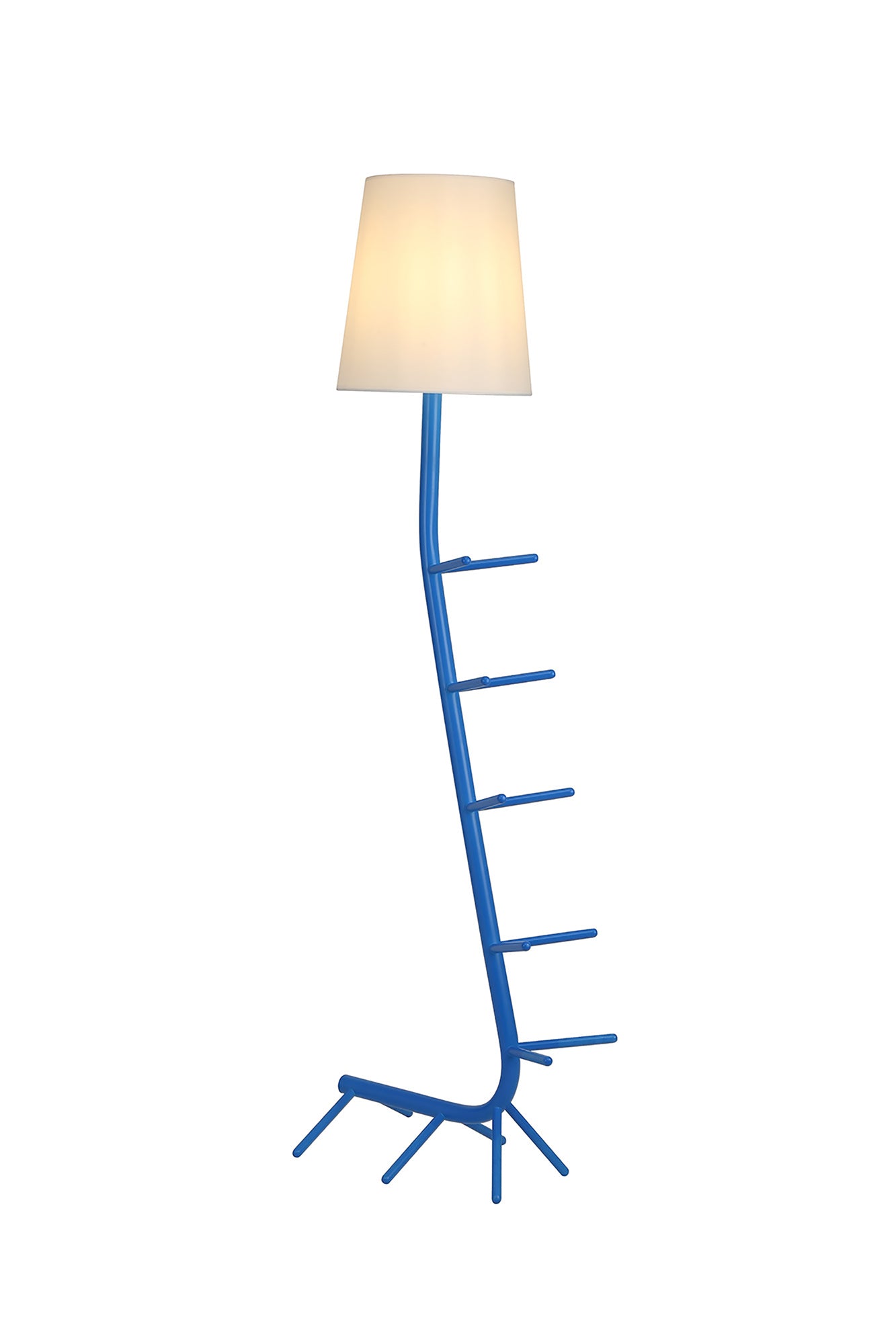 Centipede Floor Lamp With Shade, 1 x E27, Blue / White by Mantra