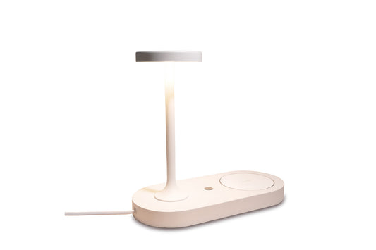 Ceres Table Lamp With Mobile Phone Induction Charger & USB Charger, 6W LED, 3000K, 450lm, White, 3yrs Warranty by Mantra