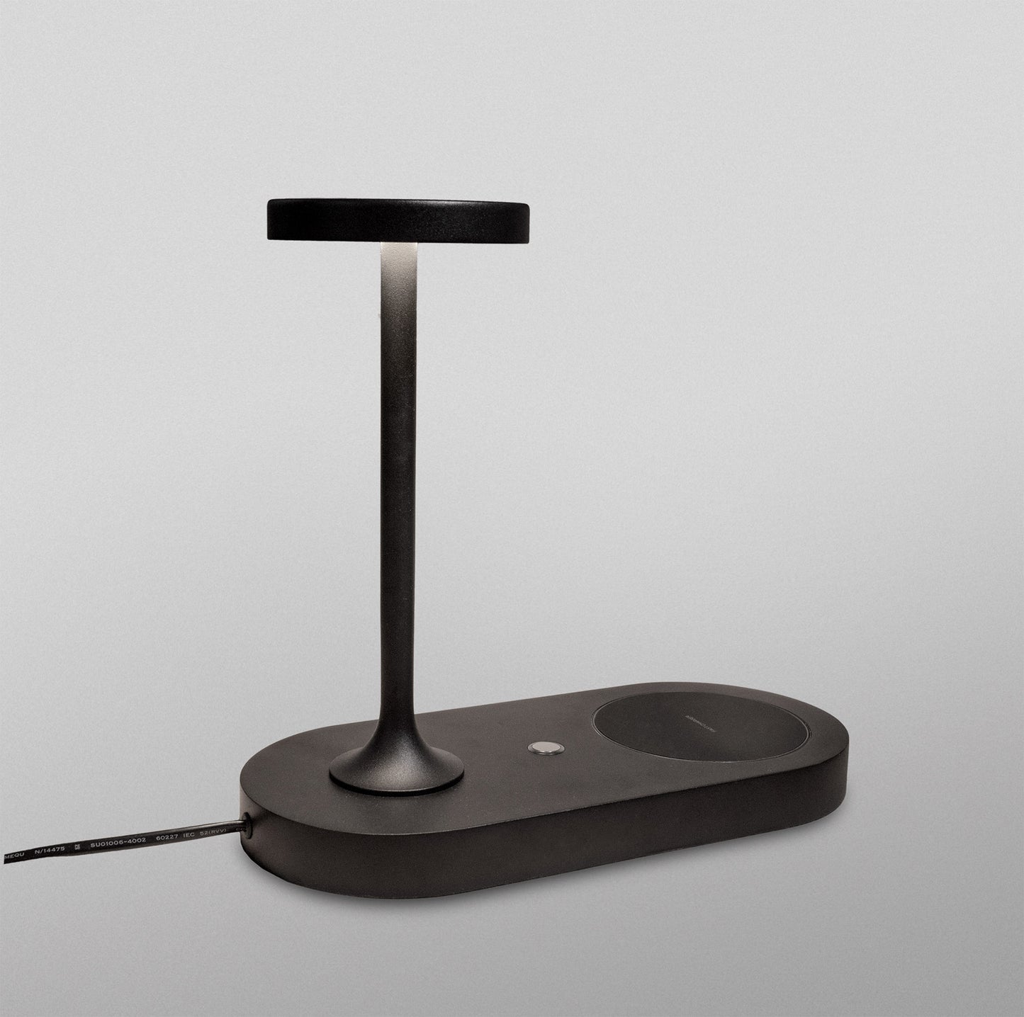 Ceres Table Lamp With Mobile Phone Induction Charger & USB Charger, 6W LED, 3000K, 450lm, Black, 3yrs Warranty by Mantra