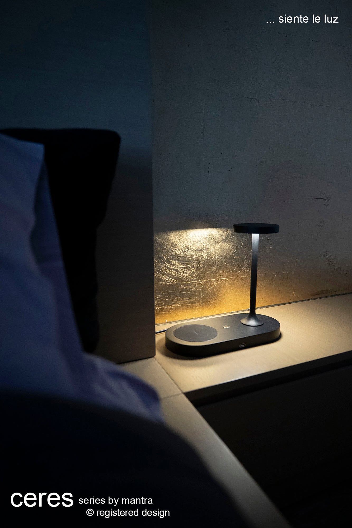 Ceres Table Lamp With Mobile Phone Induction Charger & USB Charger, 6W LED, 3000K, 450lm, White, 3yrs Warranty by Mantra