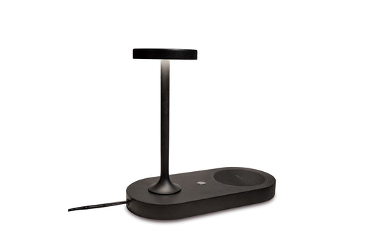 Ceres Table Lamp With Mobile Phone Induction Charger & USB Charger, 6W LED, 3000K, 450lm, Black, 3yrs Warranty by Mantra