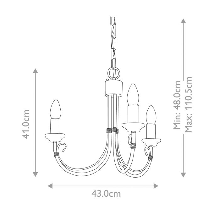 Chartwell 3 Light Chandelier - Black