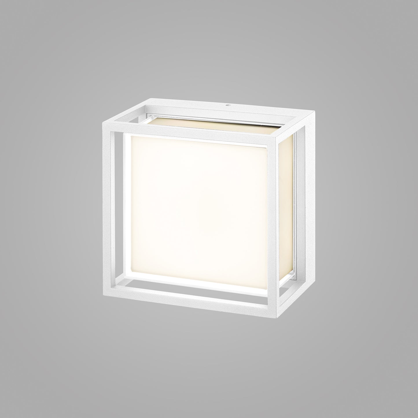 Chamonix Square Ceiling/Wall Light, 9W LED, 3000K, 725lm, IP65, White, 3yrs Warranty by Mantra