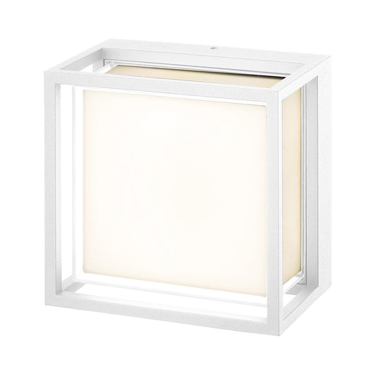 Chamonix Square Ceiling/Wall Light, 9W LED, 3000K, 725lm, IP65, White, 3yrs Warranty by Mantra