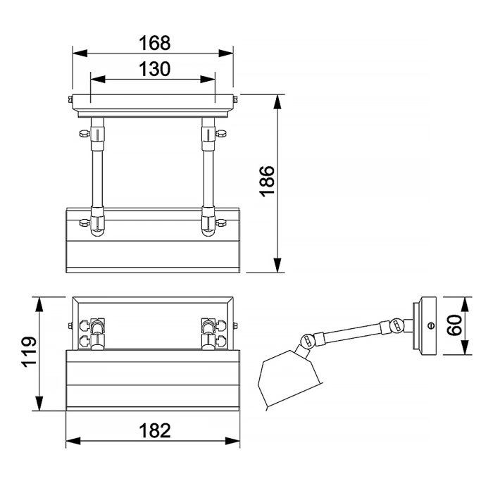 Chawton Small Picture Light - Polished Nickel