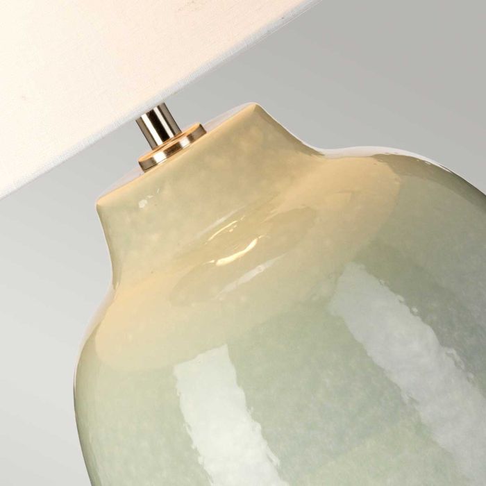 Chelsfield 1 Light Table Lamp - Pale Green and White with White Shade