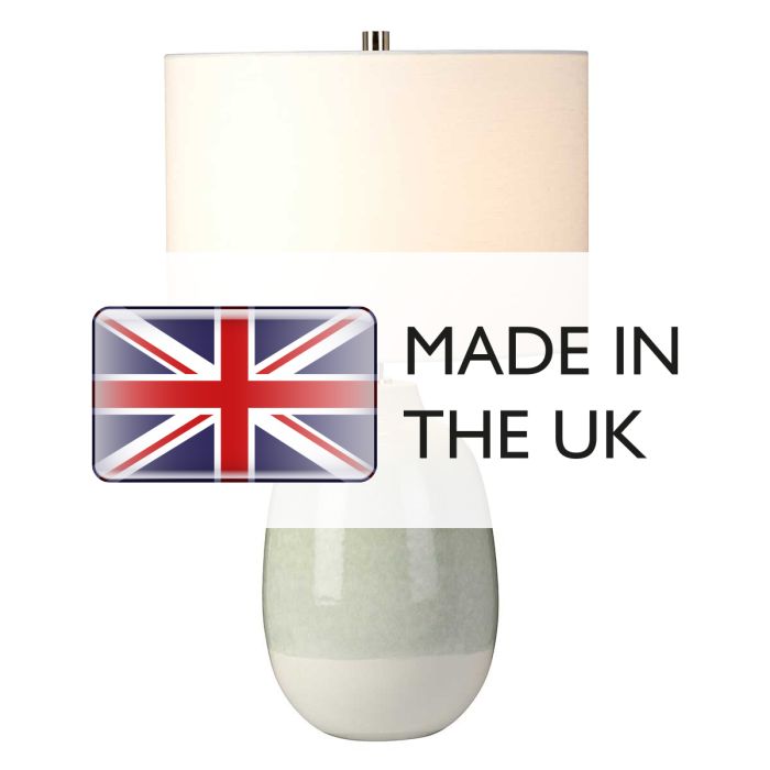 Chelsfield 1 Light Table Lamp - Pale Green and White with White Shade