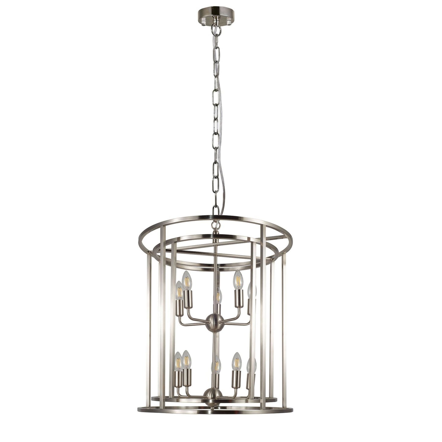 Chester 10 Light Large Pendant Satin Chrome