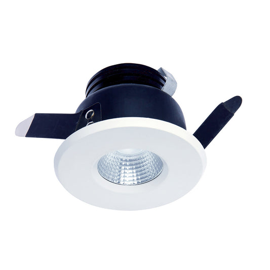 Cies Downlight 8.4cm Round 7W COB LED 3000K, 590lm, IP54, Matt White, Driver Included, 3yrs Warranty by Mantra