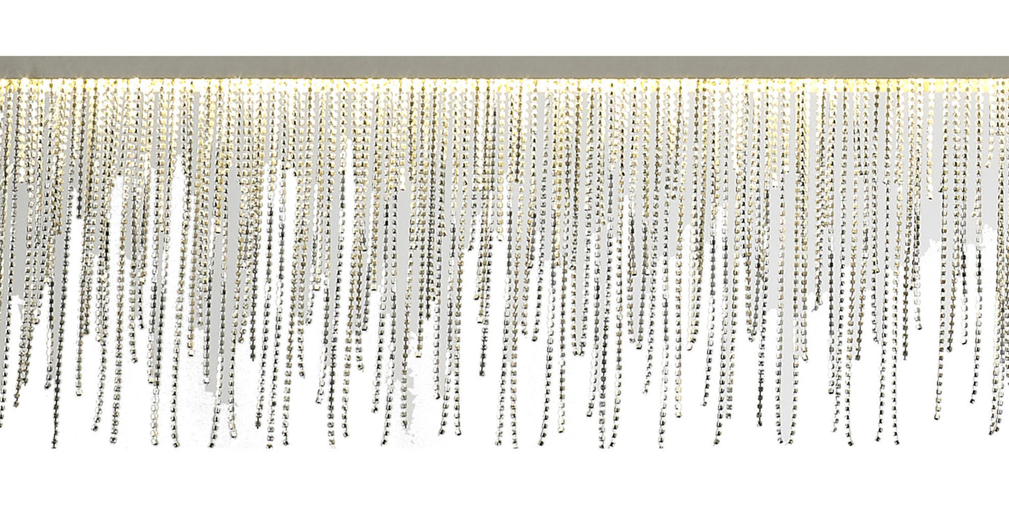 Cinna Linear Pendant 33W LED, 3000K, 3300lm, Polished Chrome / Crystal Chain, 3yrs Warranty by Mantra