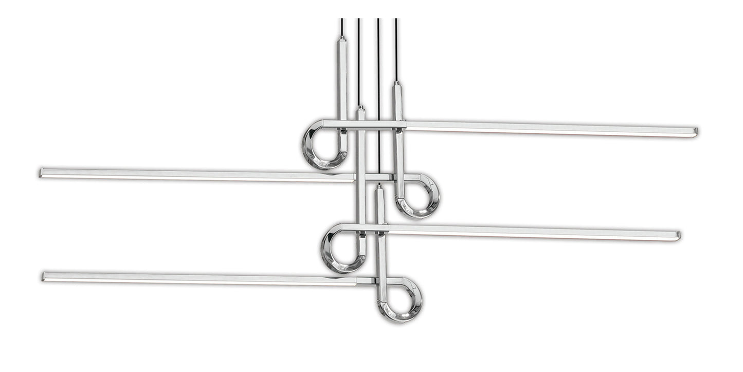 Cinto Linear Pendant 42W LED, 3000K, 3360lm, Polished Chrome, 3yrs Warranty by Mantra