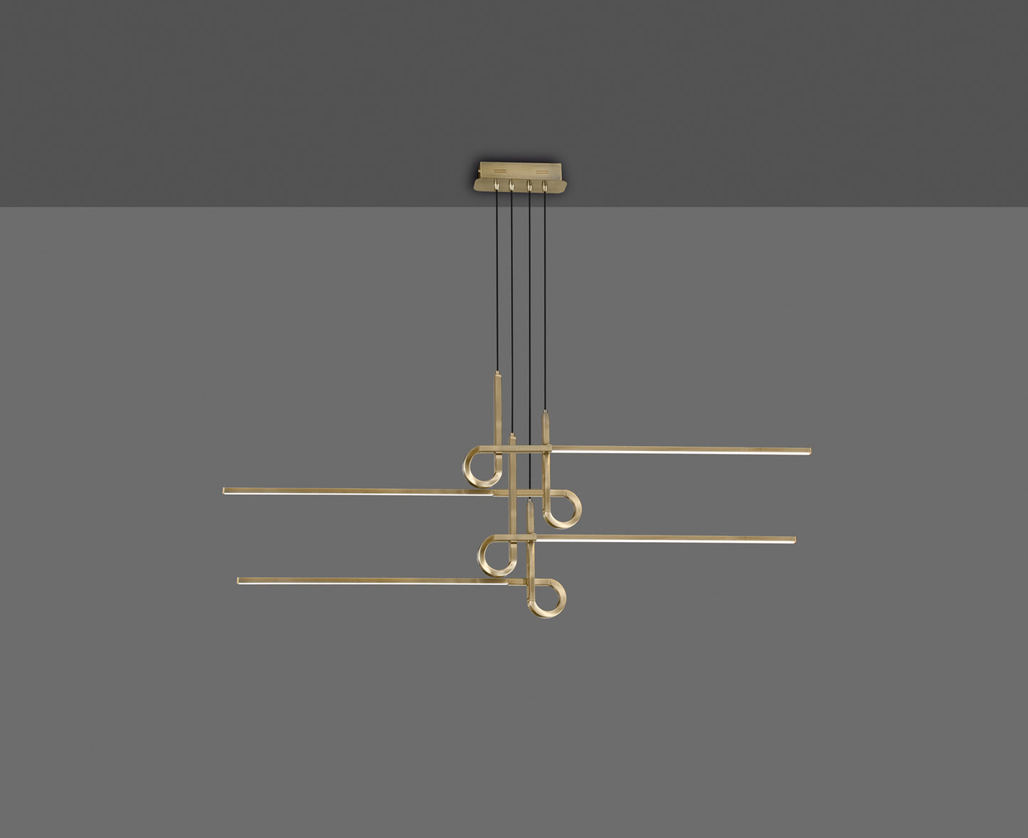 Cinto Linear Pendant 42W LED, 3000K, 3360lm, Antique Brass, 3yrs Warranty by Mantra