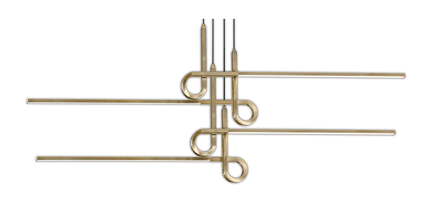 Cinto Linear Pendant 42W LED, 3000K, 3360lm, Antique Brass, 3yrs Warranty by Mantra