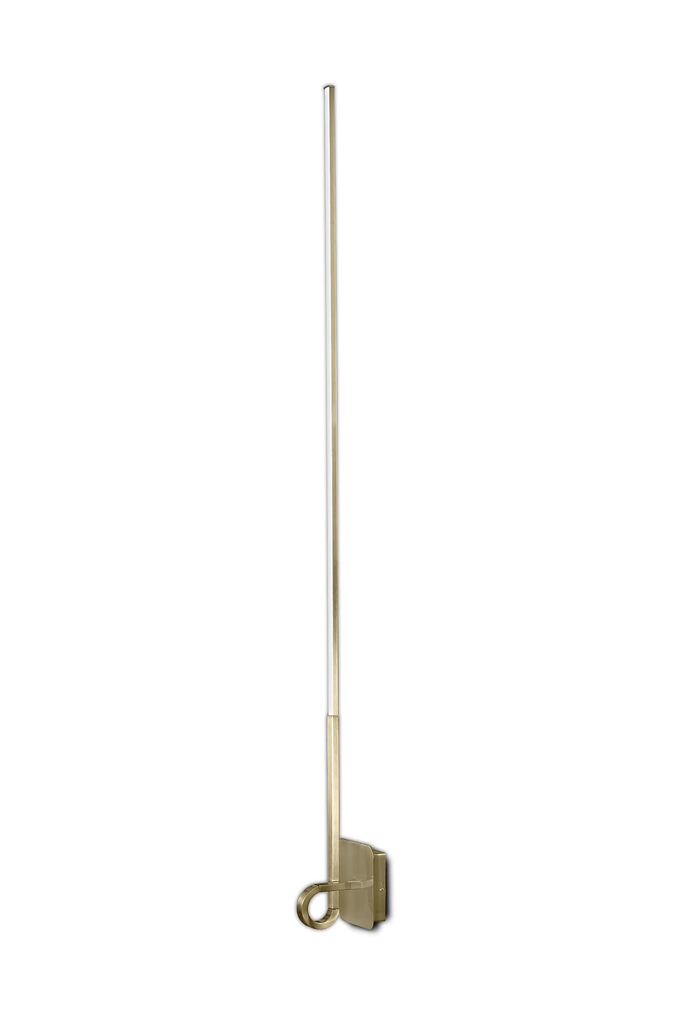 Cinto Wall Lamp 151cm, 20W LED, 3000K, 1600lm, Antique Brass, c / w removable plugtop & inline foot switch, 3yrs Warranty by Mantra