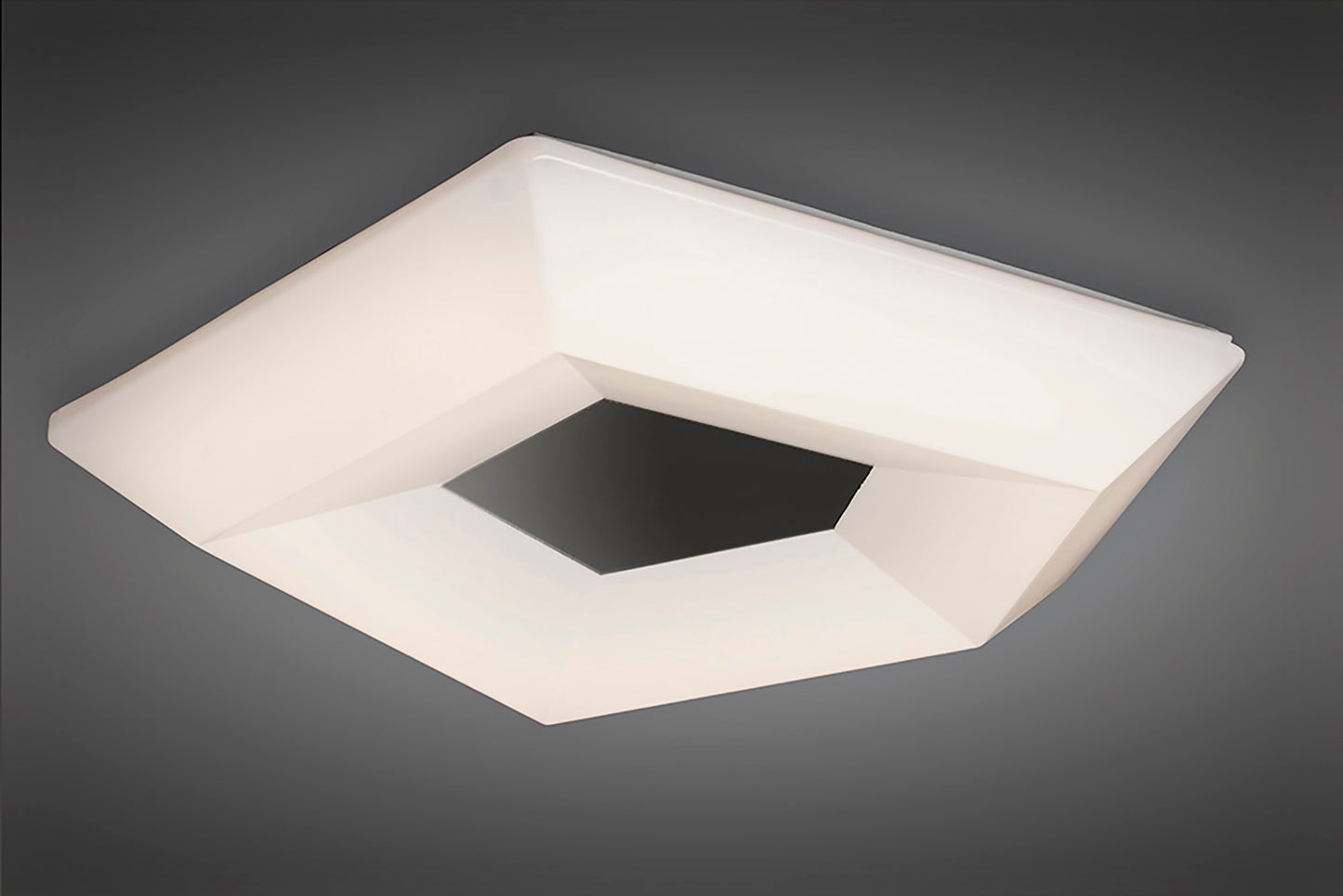 City Flush Ceiling 28W LED Large 3000K, 2800lm, Polished Chrome / White Acrylic, 3yrs Warranty by Mantra