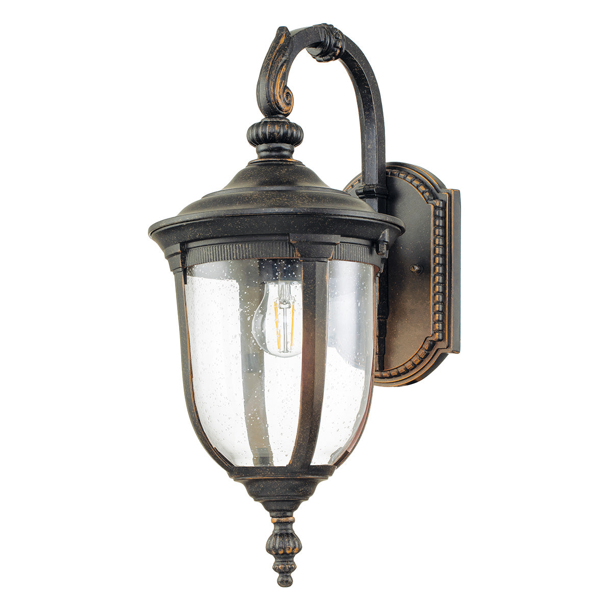 Cleveland 1 Light Down Medium Wall Lantern – Weathered Bronze