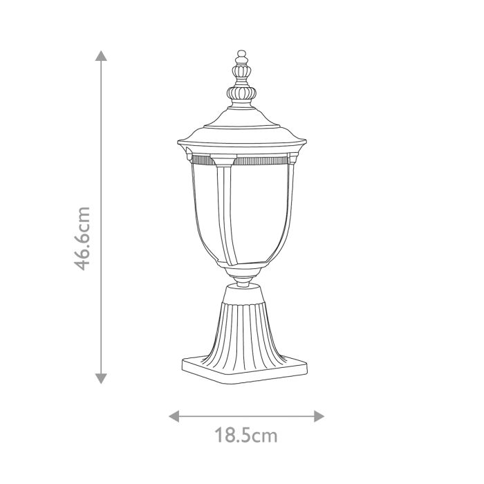 Cleveland 1 Light Small Pedestal Lantern - Weathered Bronze