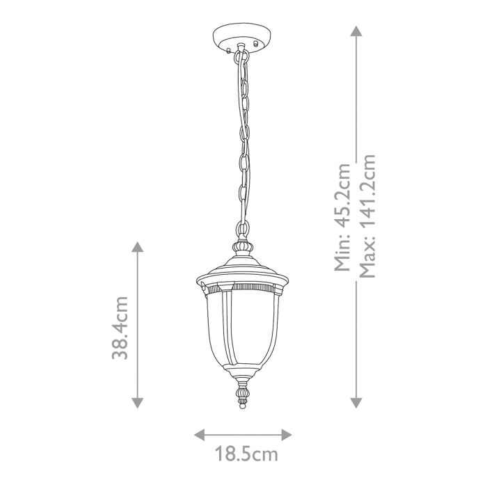 Cleveland 1 Light Small Chain Lantern - Weathered Bronze