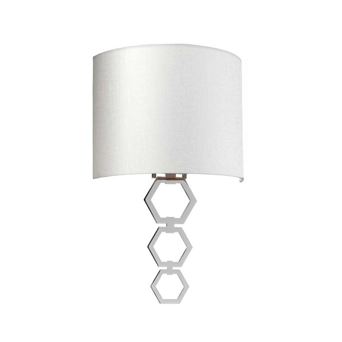 Clark Medium 1 Light Wall Light - Polished Chrome with Ivory Faux Silk Shade
