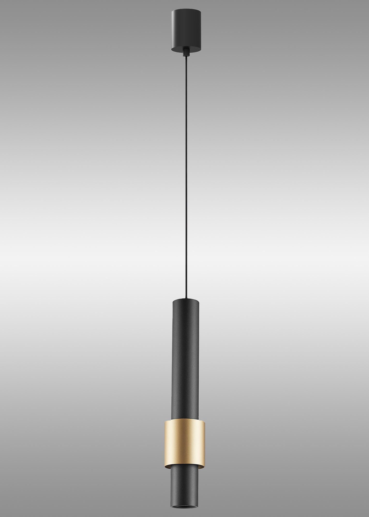 Clifton 1 Light Pendant, 7W LED, 3000K, 770lm, Black/Gold, 3yrs Warranty by Mantra