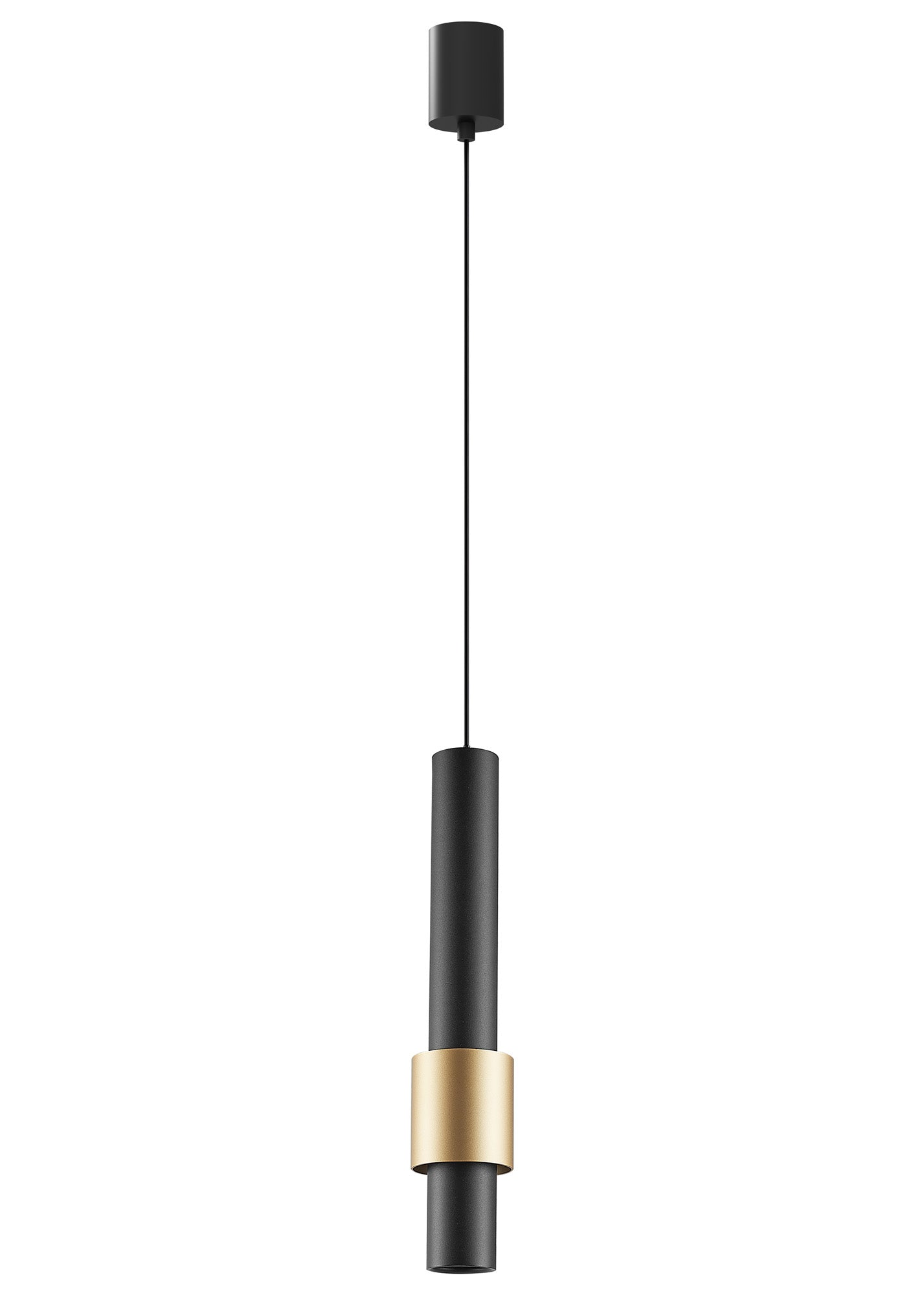 Clifton 1 Light Pendant, 7W LED, 3000K, 770lm, Black/Gold, 3yrs Warranty by Mantra