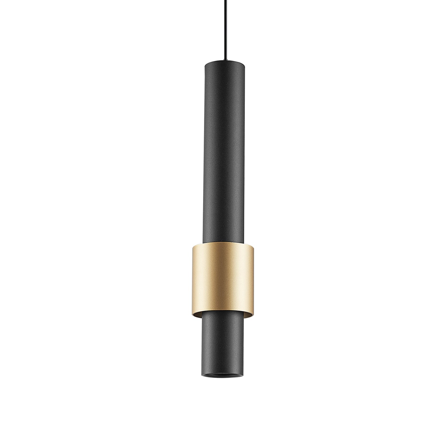 Clifton 1 Light Pendant, 7W LED, 3000K, 770lm, Black/Gold, 3yrs Warranty by Mantra