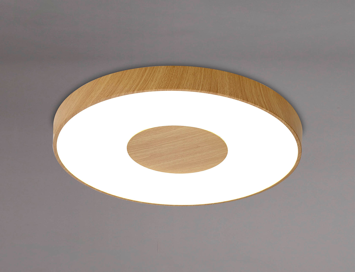 Coin Round Ceiling 100W LED With Remote Control 2700K-5000K, 6000lm, Wood Effect, 3yrs Warranty by Mantra