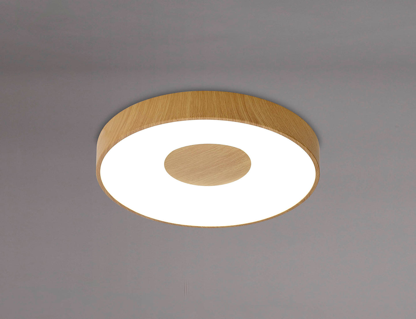 Coin Round Ceiling 80W LED With Remote Control 2700K-5000K, 3900lm, Wood Effect, 3yrs Warranty by Mantra