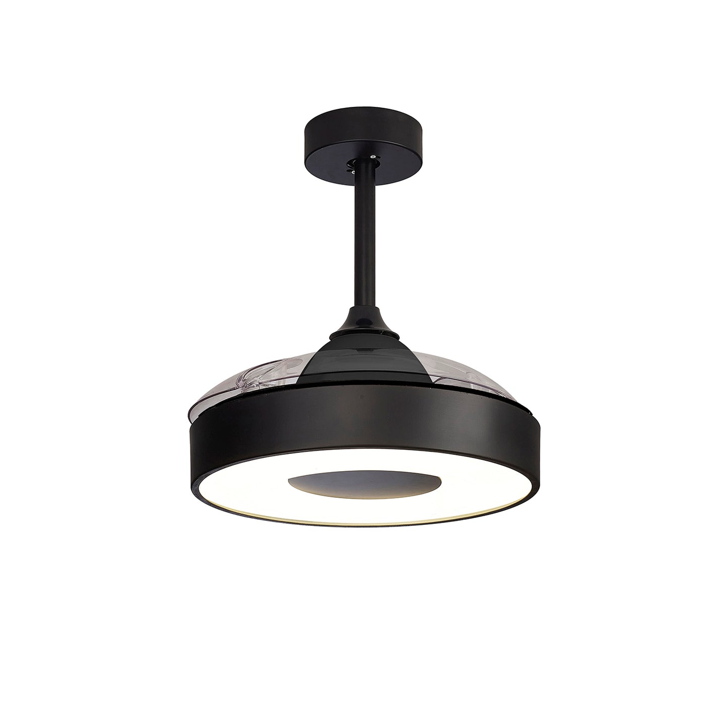 Coin Air 60W LED Dimmable Ceiling Light With Built-In 30W DC Reversible Fan, Remote & APP Control, Black, 3300lm, 5yrs Warranty by Mantra