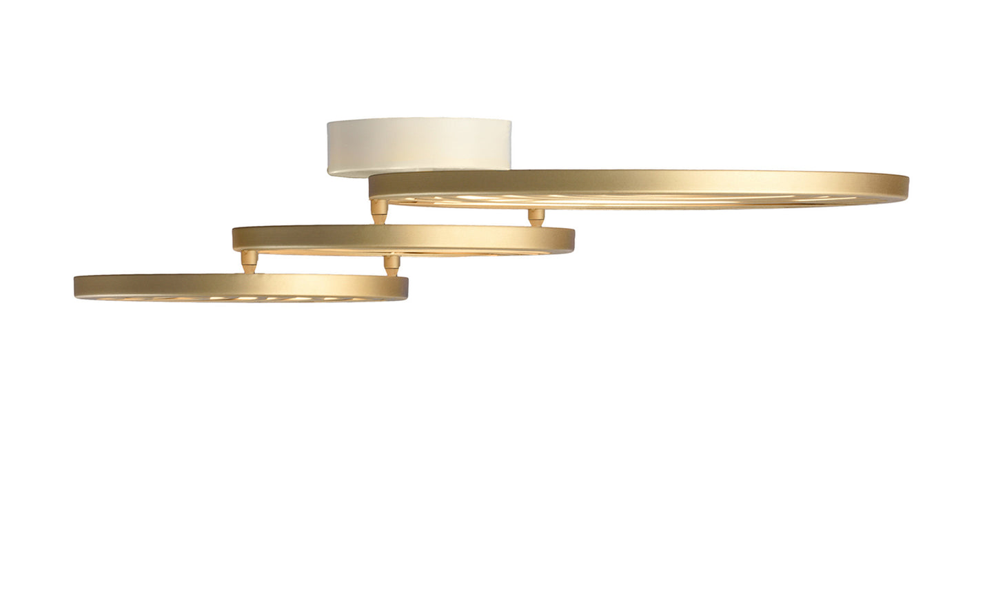 Collage 3 Ring Ceiling, 40W LED, 3000K, 3000lm, Gold, 3yrs Warranty by Mantra