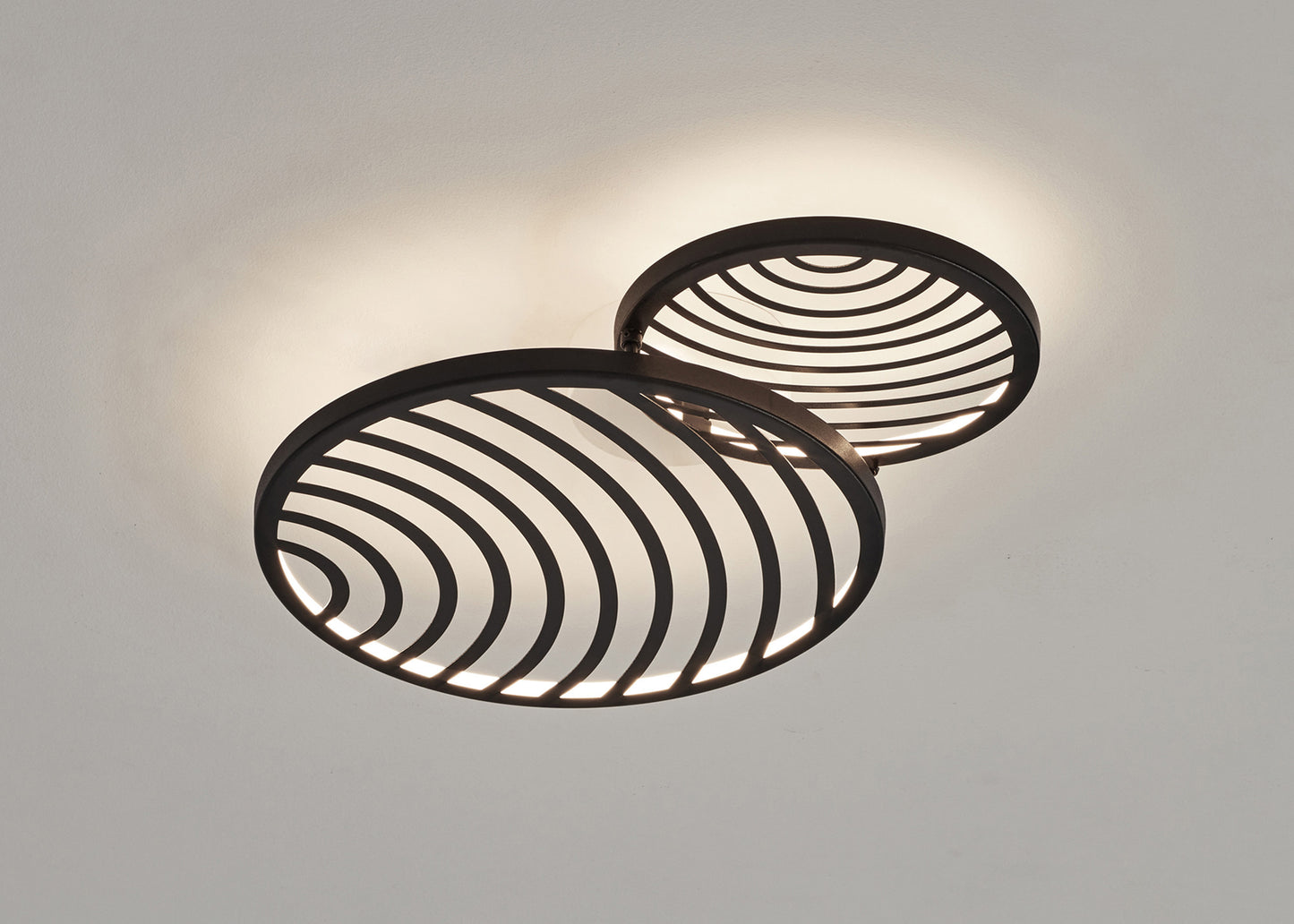 Collage 2 Ring Ceiling, 30W LED, 3000K, 2250lm, Black, 3yrs Warranty by Mantra