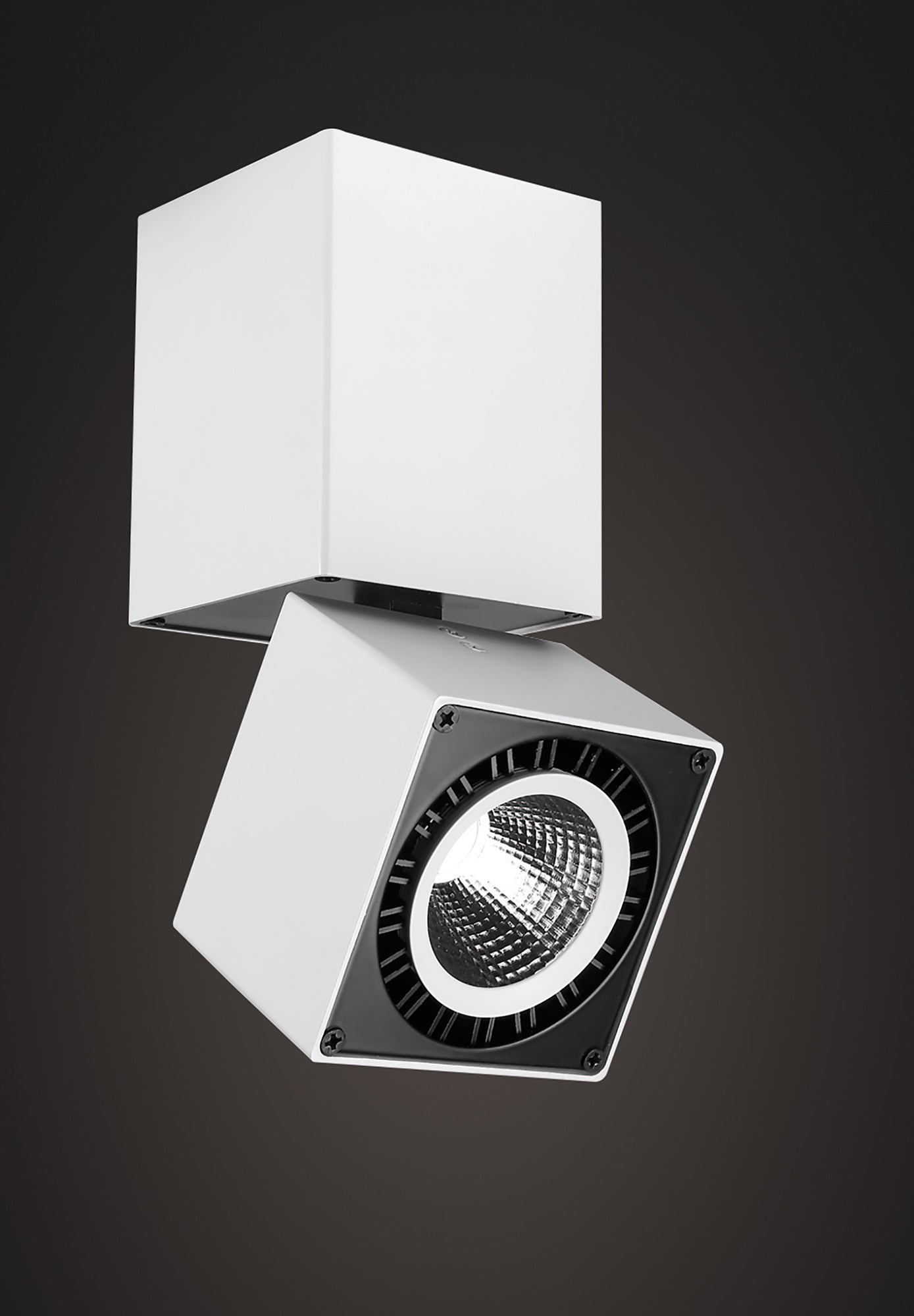 Columbretes Spotlight 7.6cm Square 12W LED 3000K, 1040lm, Matt White, 3yrs Warranty by Mantra