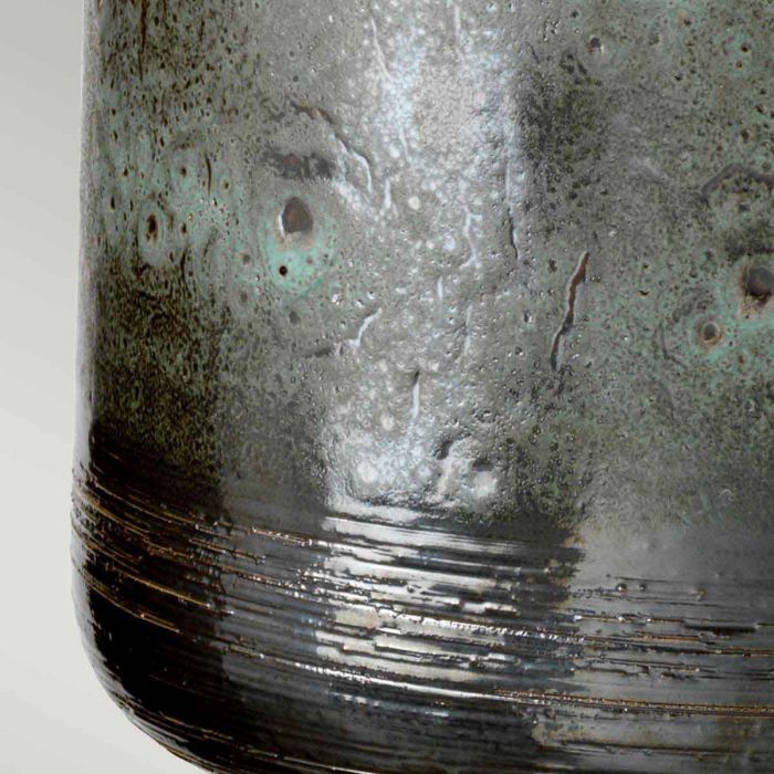 Columbus 1 Light Table Lamp - Aged Verdigris with Light Grey Shade