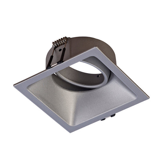 Comfort 9.2cm Square Downlight GU10, Matt Silver, Cut Out: 80x80mm, Lampholder Included by Mantra