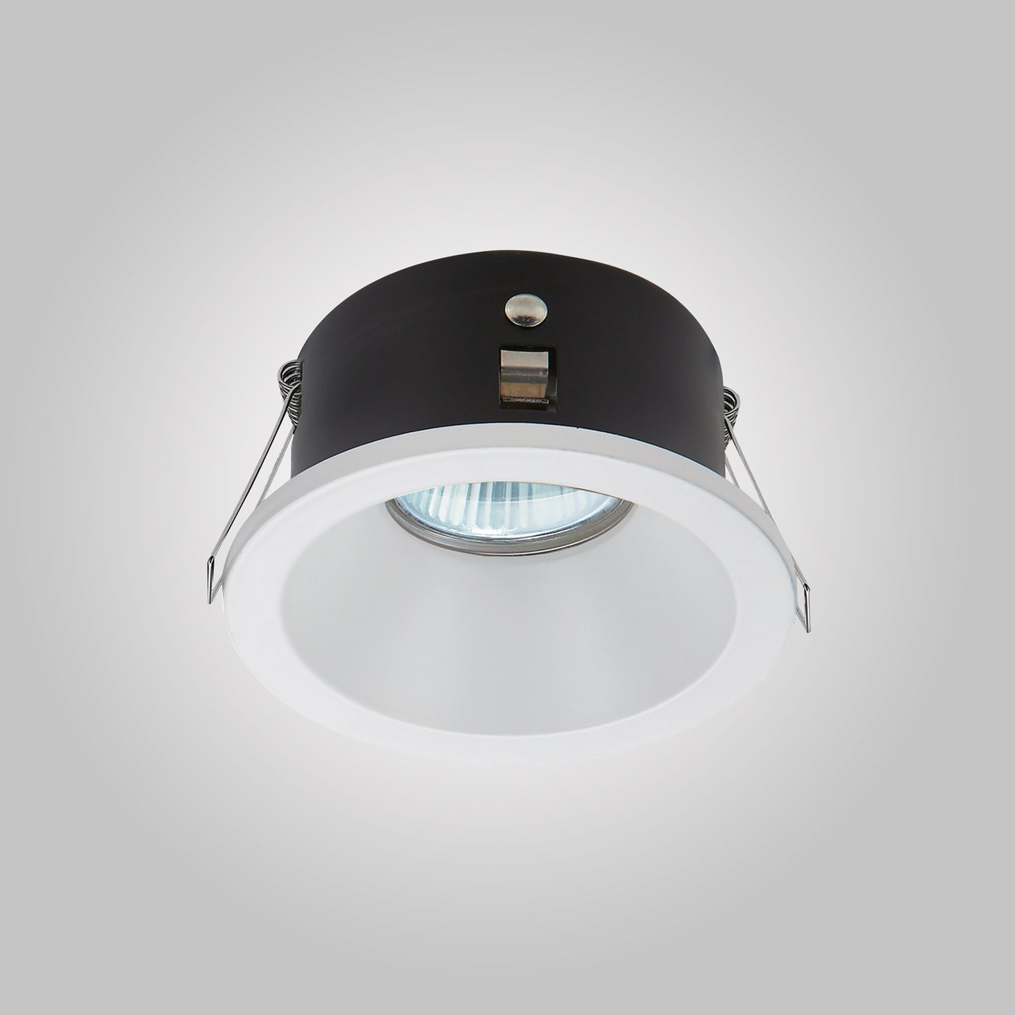 Comfort GU10 Downlight Round, 1 x GU10 (Max 12W), IP54, Matt Black, Cut Out: 75mm, 2yrs Warranty, Lampholder Included by Mantra