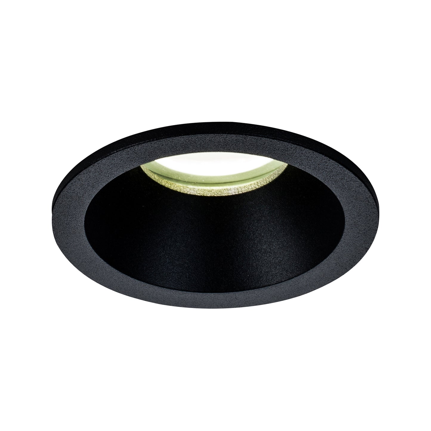 Comfort GU10 Downlight Round, 1 x GU10 (Max 12W), IP54, Matt Black, Cut Out: 75mm, 2yrs Warranty, Lampholder Included by Mantra