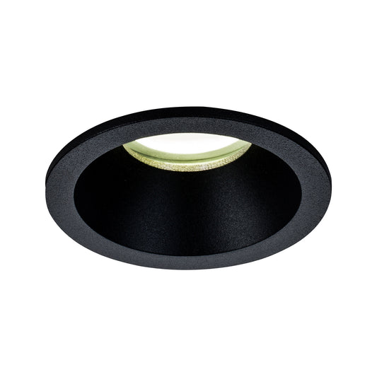 Comfort GU10 Downlight Round, 1 x GU10 (Max 12W), IP54, Matt Black, Cut Out: 75mm, 2yrs Warranty, Lampholder Included by Mantra