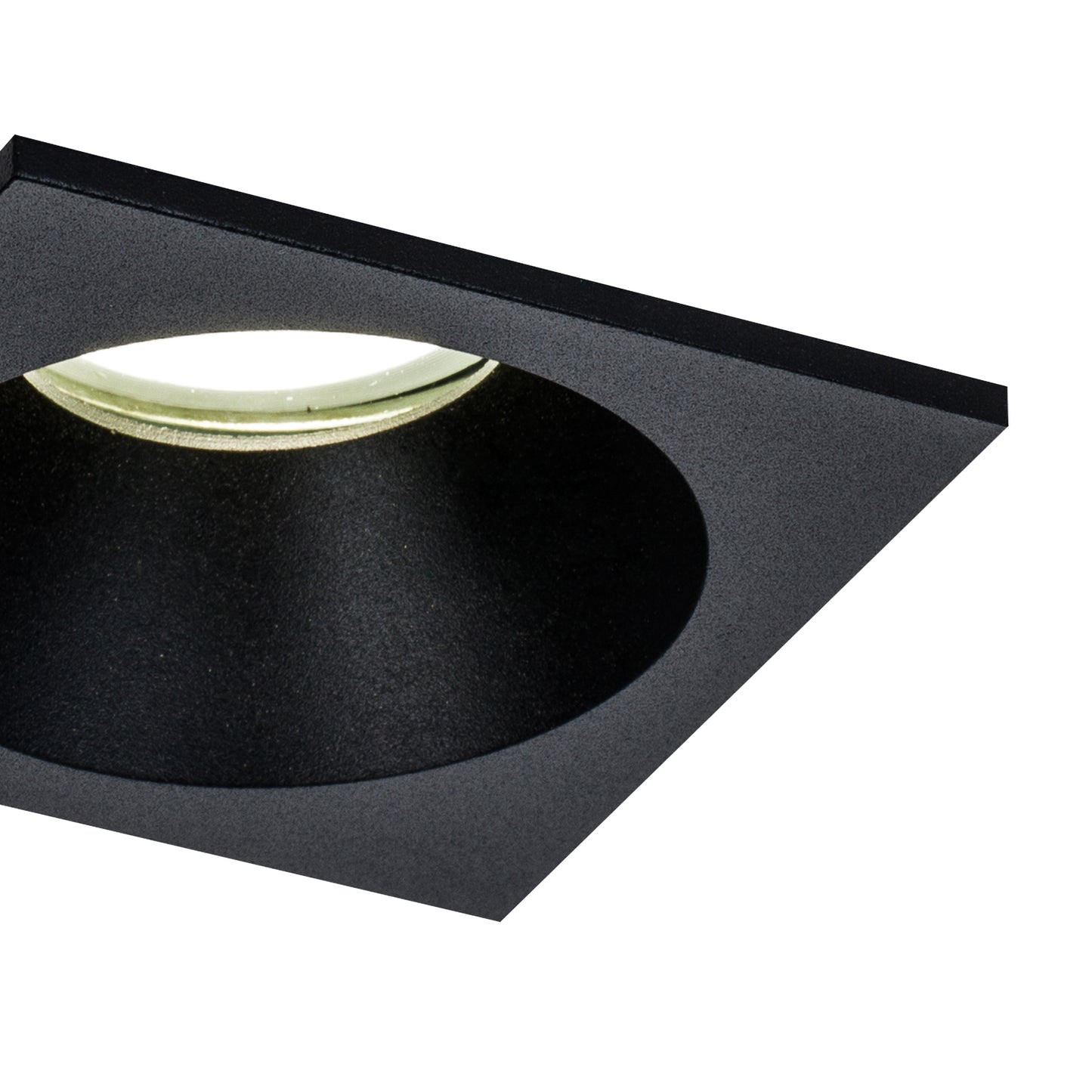 Comfort GU10 Downlight Square, 1 x GU10 (Max 12W), IP54, Matt Black, Cut Out: 75mm, 2yrs Warranty, Lampholder Included by Mantra