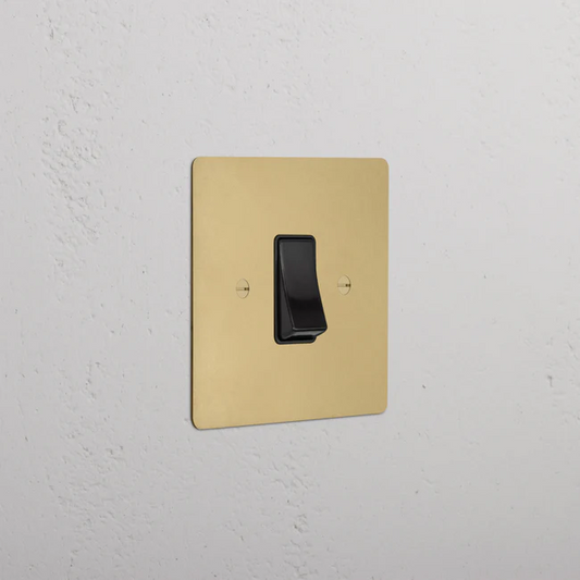 Corston 1g Antique Brass Black Insert - Single Cooker Switch 45A
