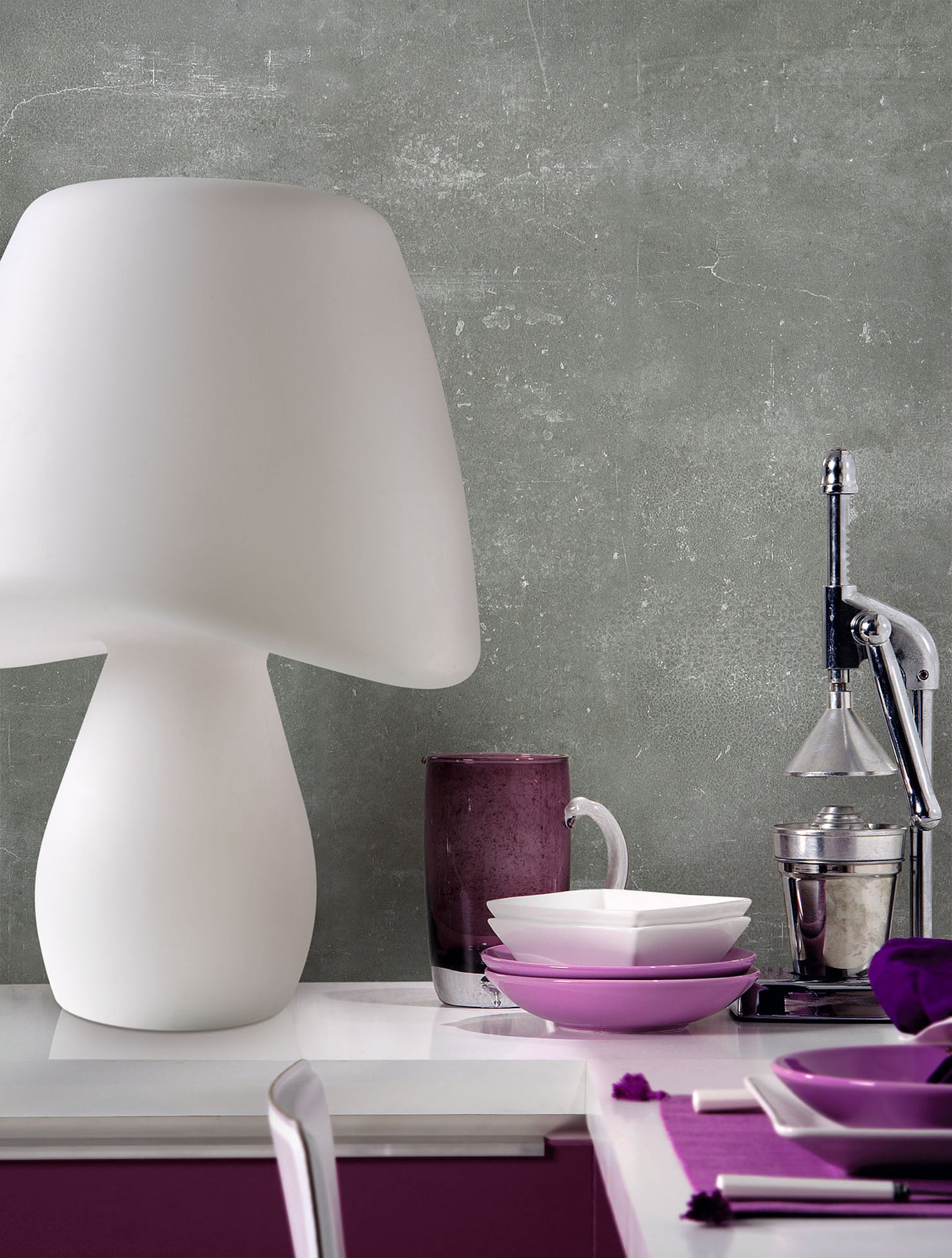 Cool Table Lamp 2 Light E27 In Line Switch Indoor, Opal White by Mantra