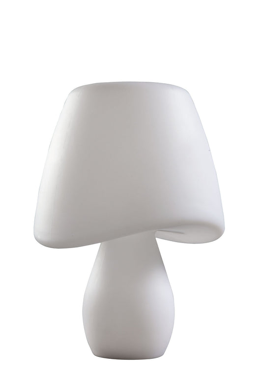 Cool Table Lamp 2 Light E27 In Line Switch Indoor, Opal White by Mantra