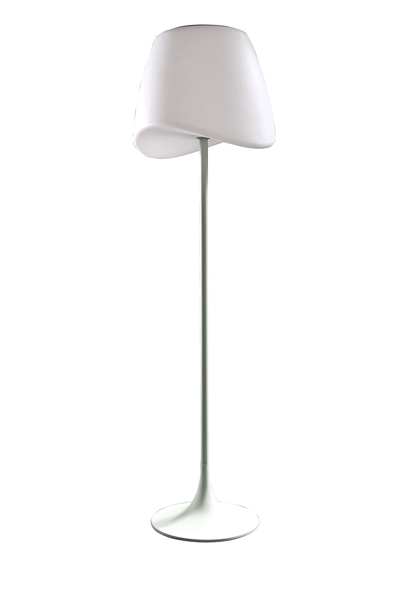 Cool Floor Lamp 2 Light E27 Foot Switch Indoor, Matt White/Opal White Item Weight: 22.5kg by Mantra