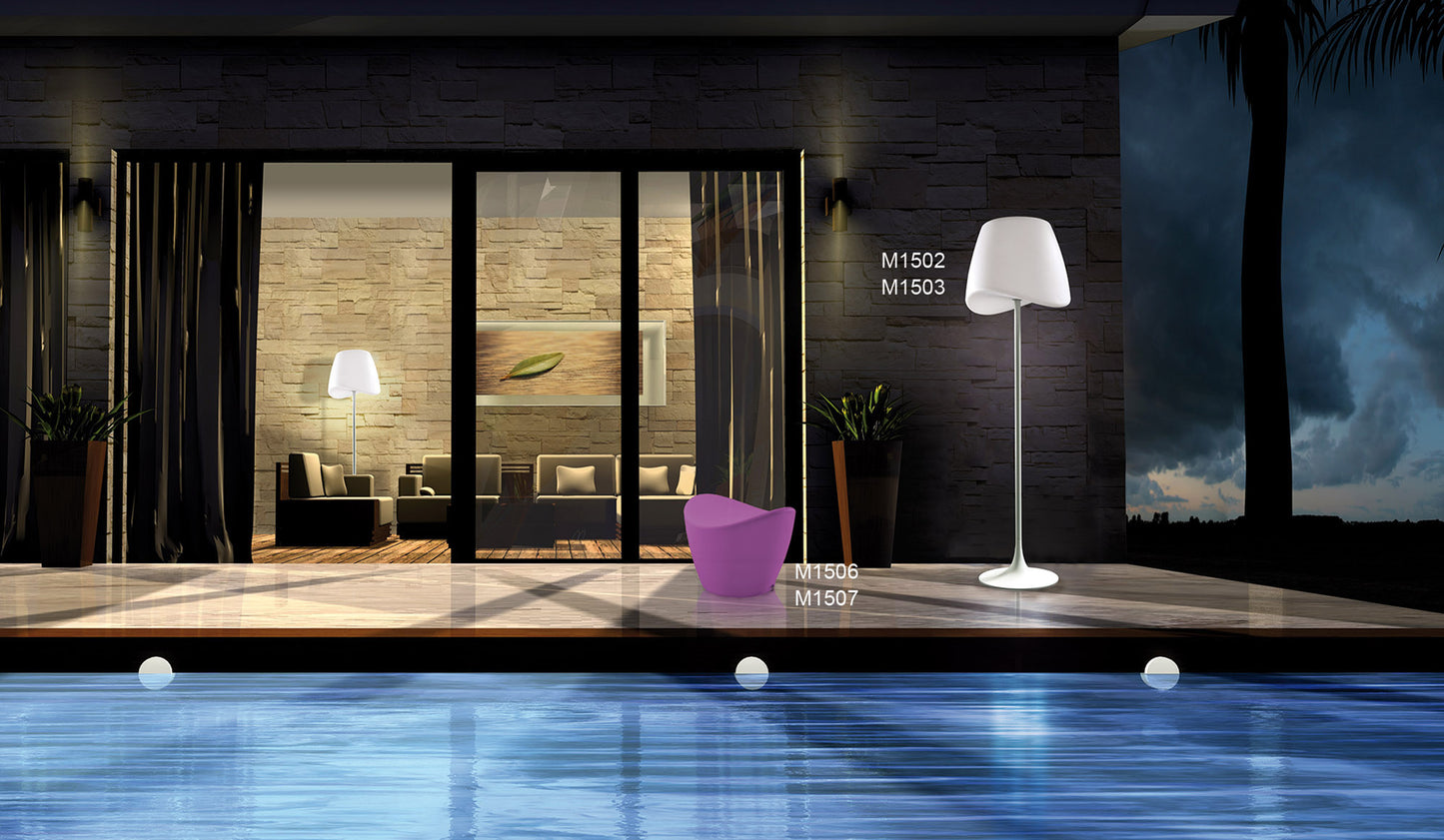 Cool Table Lamp 2 Light E27 In Line Switch Indoor, Opal White by Mantra