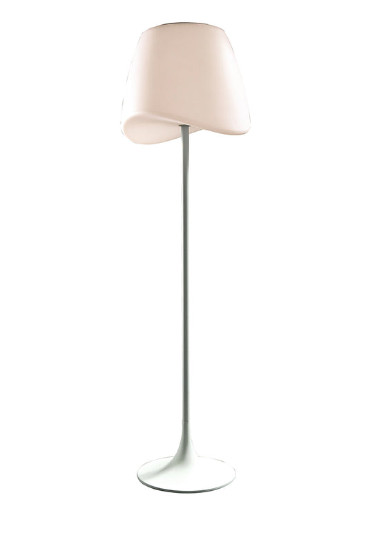 Cool Floor Lamp 2 Light E27 Foot Switch Indoor, Matt White/Opal White Item Weight: 22.5kg by Mantra